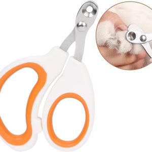 Cat Nail Clippers with Circular Cut Hole -Avoid Over Cutting Pet Nail Clippers -Sharp Angled  Professional Paw Trimmer Set for Novice Pet Families (Orange)