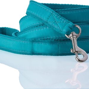 Recycled Ribbon Dog Leash 7 Ft. for All Pet Breeds, Turquoise, One Size